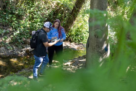 Two people in nature